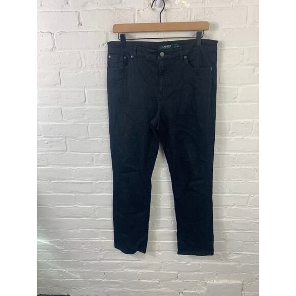 Lauren Ralph Lauren Women's Modern Straight Leg Jeans Denim Black Size 14 - Picture 1 of 5